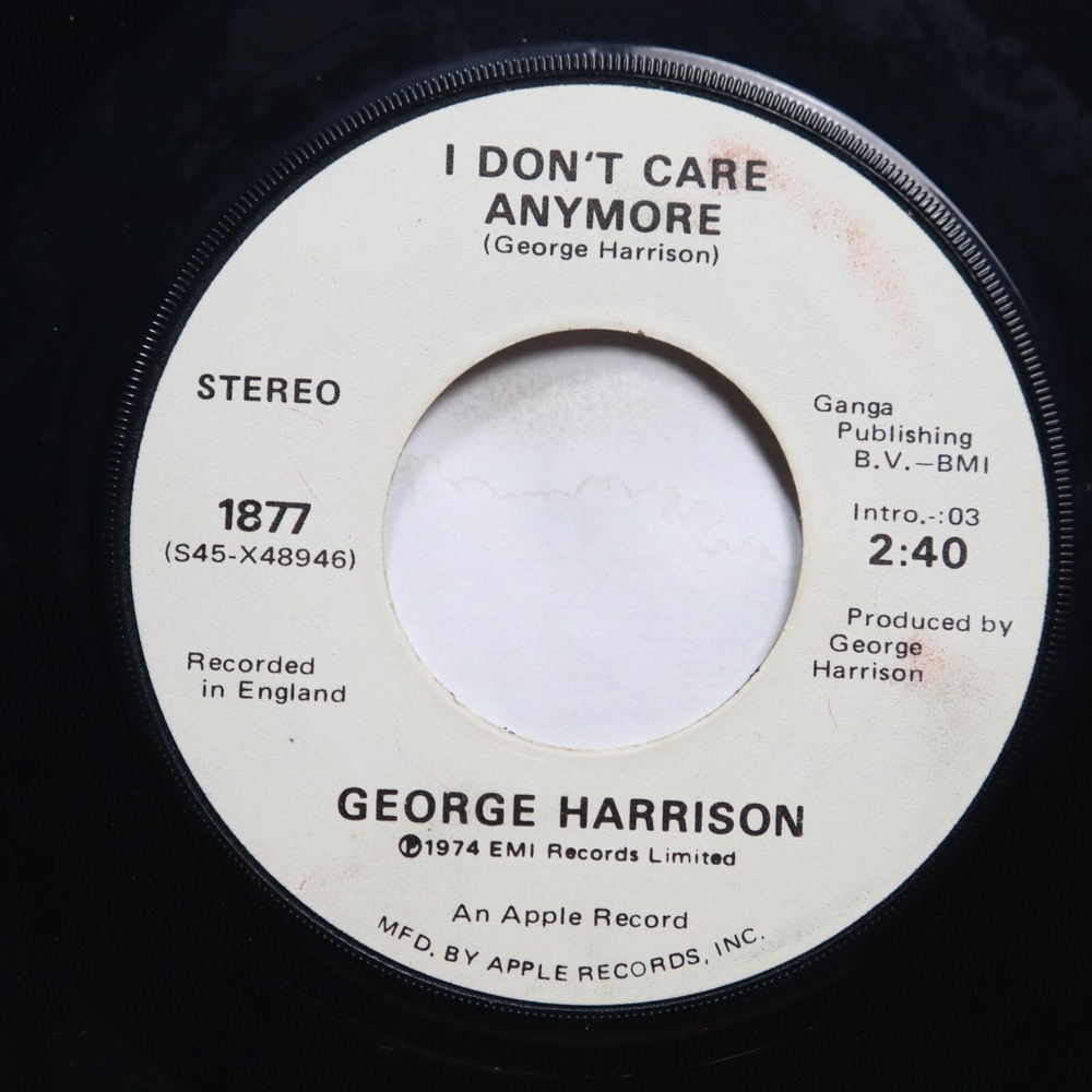 GEORGE HARRISON - I DON'T CARE ANYMORE / DARK HORSE - ROCK 45